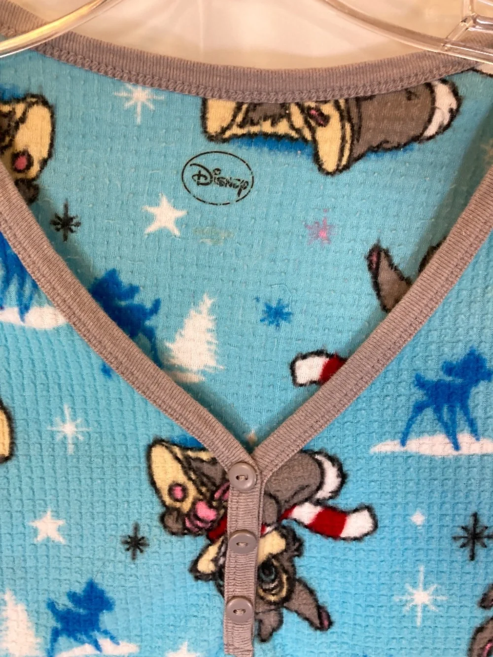 Disney Christmas Thumper Pajama Gown Sz L Juniors Long Sleeve All Over Print - Picture 8 of 14